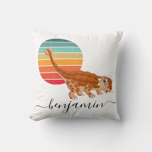 Almofada Chá de fraldas personalizado de dinossauro bonito (Frente)