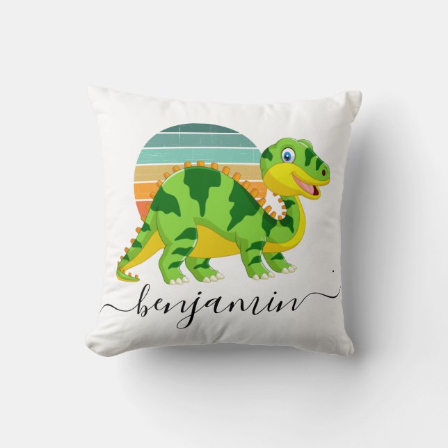 Almofada Chá de fraldas personalizado de dinossauro bonito (Frente)