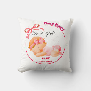 Almofada Chá de fraldas rosa, Chá de menina