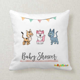 Almofada Chá de fraldas - travesseiro decorativo de gatinho