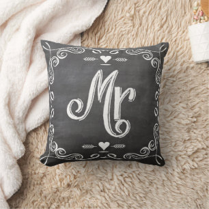 Almofada Chalkboard Vintage Modern Travesseiro do Sr. Groom