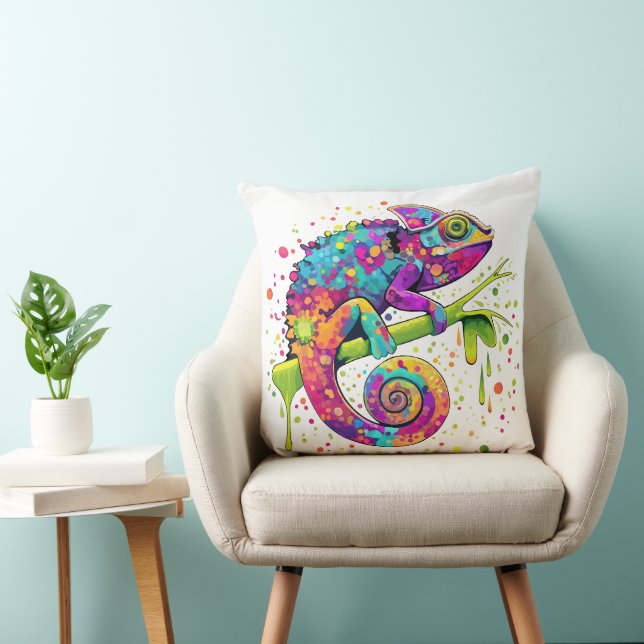 Almofada Chameleon Paint Mantém Estilo de Aquarela Pílula (Cadeira)
