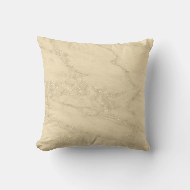 Almofada Champanhe Dourado de luxo Algodão de mármore (Frente)