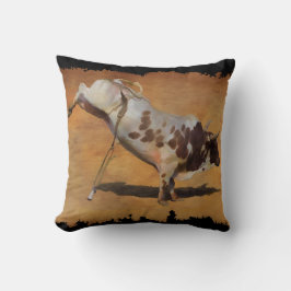 Almofada Champion Bucking Rodeo Bull em pergaminho falso