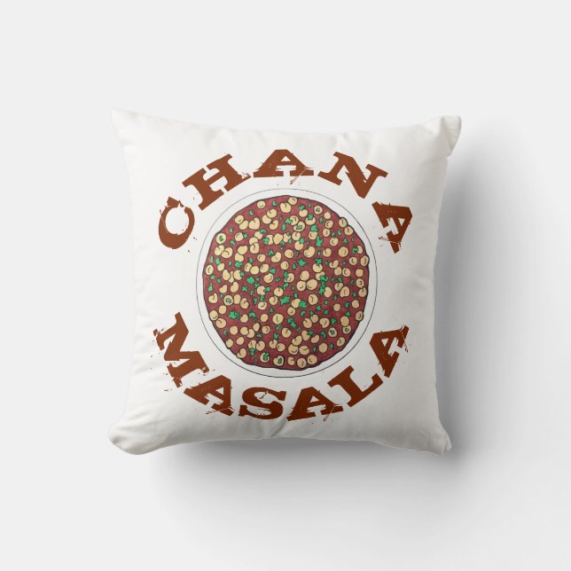 Almofada Chana Masala Chole Indian Comida Chickpea Dish (Frente)