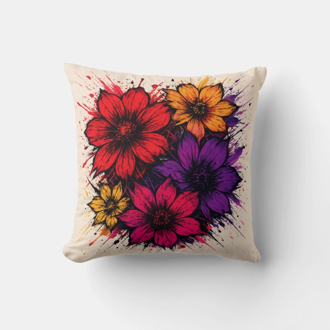 Almofada Chaos Bloom - Bold Floral Splash (Frente)