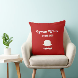 Almofada Chapéu branco e bigode em vermelho