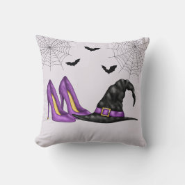 Almofada Chapéu de Bruxa e Sapatos Roxos Halloween Capricho