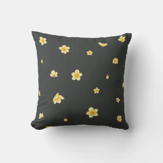 Almofada Charcoal Japanese Wintersweet Floral Pattern