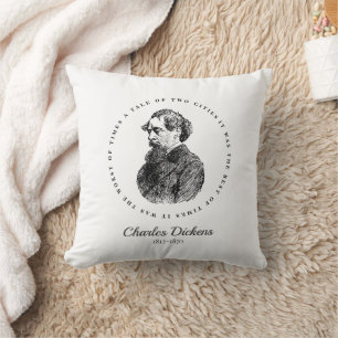 Almofada Charles Dickens Portrait e Cote