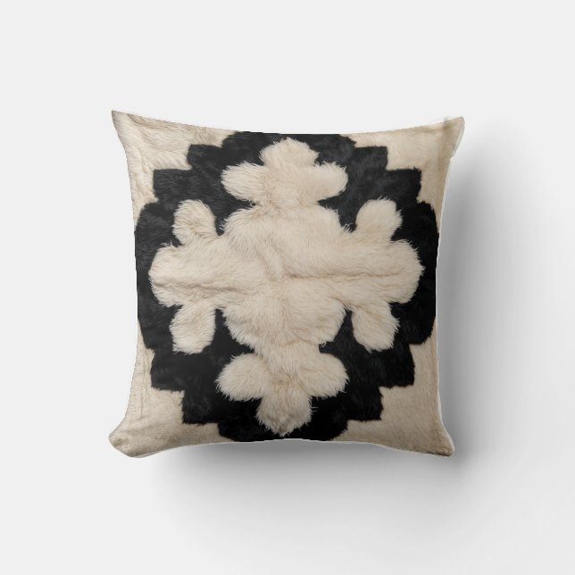 Almofada Charme Boêmico: Travesseiros de Quilim Pretos e Br (Frente)