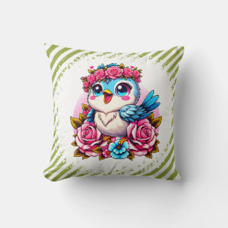 Almofada Charming Blue Owl with Roses