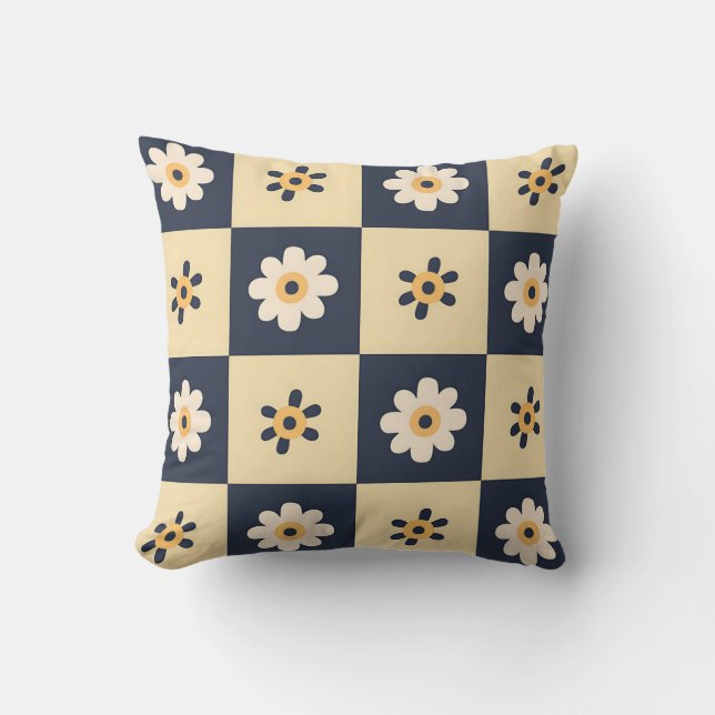 Almofada Charming Daisy Checkered Pattern (Frente)