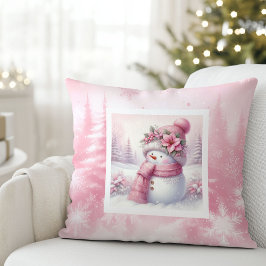 Almofada Charming Pinkmas Winter Forest Kids Holiday Pillow