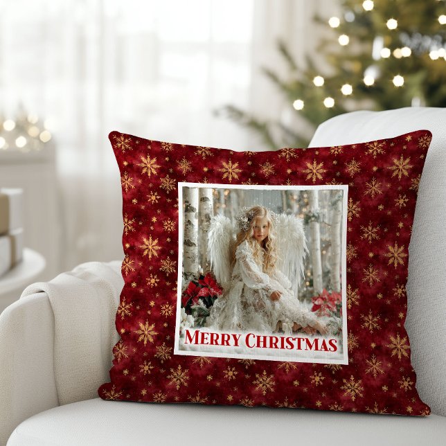Almofada Charming Victorian Angel Red and Gold Gift Pillow (Charming Victorian Angel Red and Gold Gift Pillow)