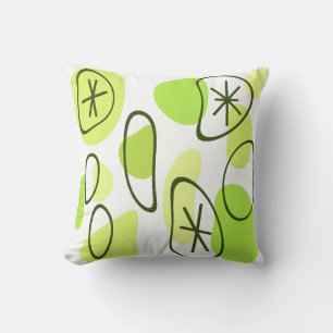 Almofada Chartreuse de Rochas de Abstrato de Arte Retroativ