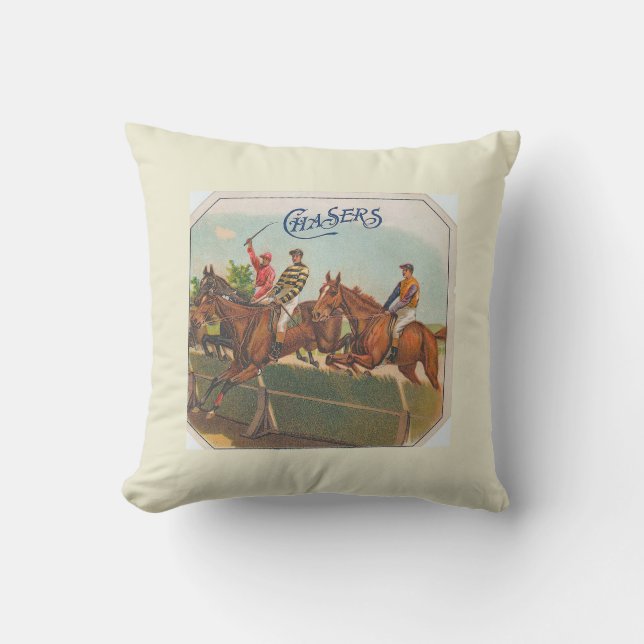 Almofada Chasers Vintage Horse Racing (Frente)