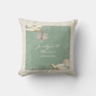 Almofada Chave a meu casamento do amor do Flourish do