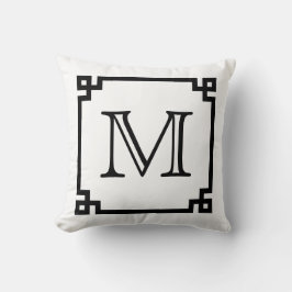 Almofada Chave preto e branco do grego do monograma