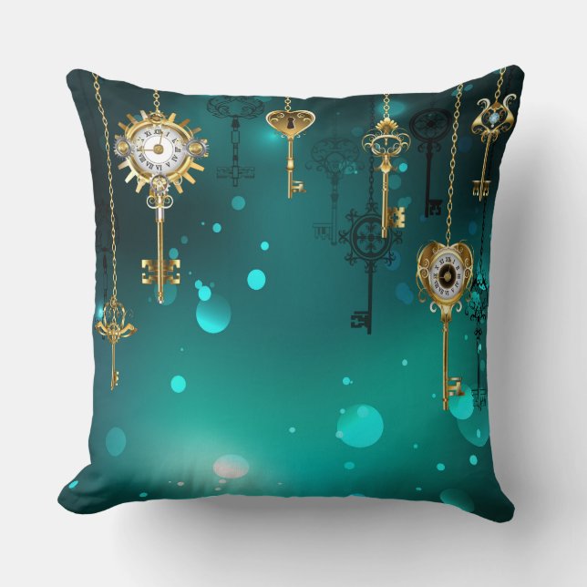 Almofada Chaves de Esqueleto Anticas em Fundo Verde (Frente)