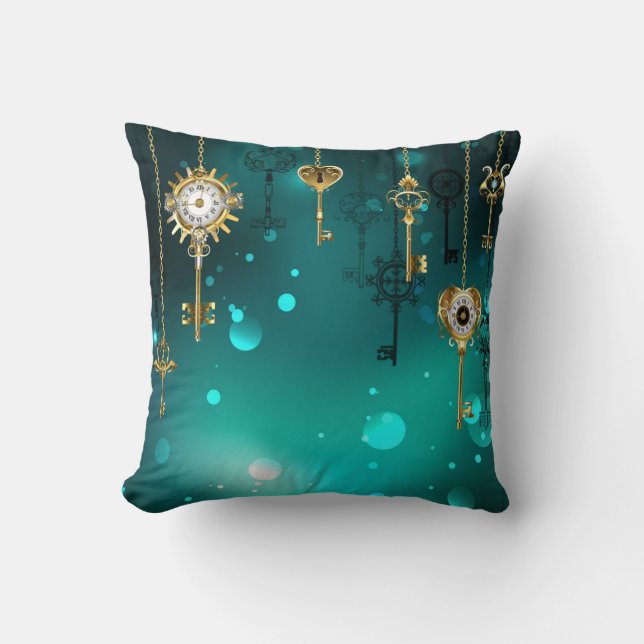 Almofada Chaves de Esqueleto Anticas em Fundo Verde (Frente)