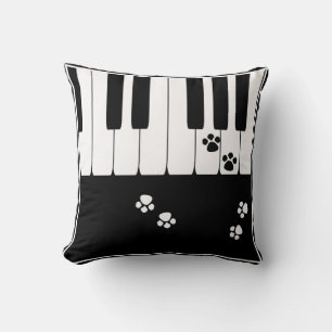 Almofada Chaves de piano e patas de gato