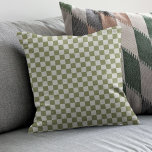 Almofada Checkboard Sage Green Checked Squares<br><div class="desc">Quadrados Verdes Verificados Do Sage Do Quadro De Verificação. Design de padrão de verificação minimalista.</div>