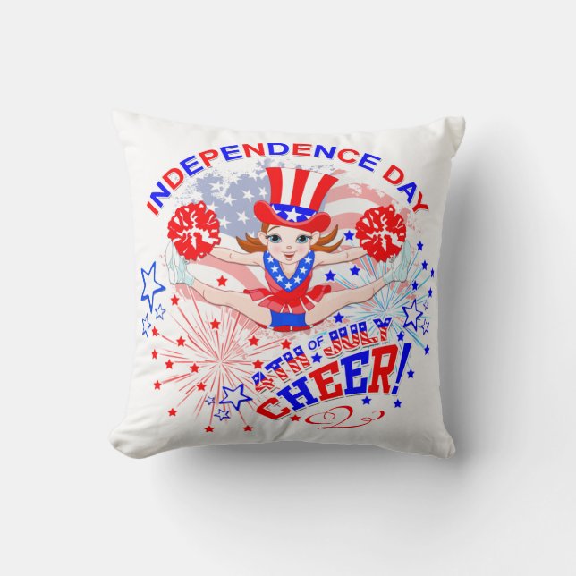 Almofada Cheerleader, Dia da Independência, 4 de julho, Saú (Frente)