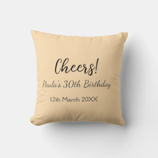 Almofada Cheers 30th birthday add name date simple minimal