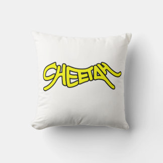 Almofada Cheetah Graffiti Style Typography Bold Yellow