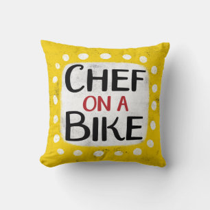 Almofada Chef Em Um Travesseiro decorativo De Bicicleta