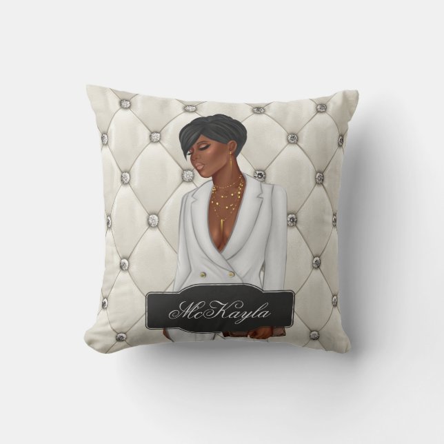 Almofada Chefe de Chefe Afro-Americano Personalizado (Frente)