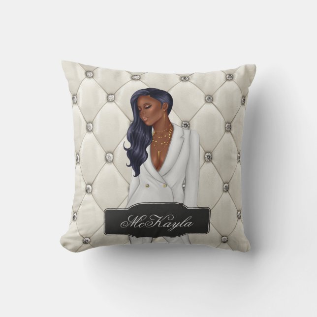 Almofada Chefe de Chefe Afro-Americano Personalizado (Frente)