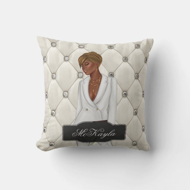 Almofada Chefe de Chefe Afro-Americano Personalizado (Frente)