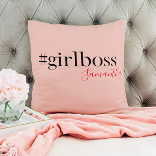 Almofada Chefe e Nome da Menina Rosa Moderna melhor prese