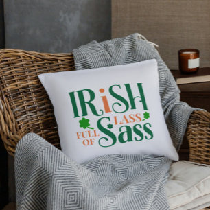 Almofada Cheio Irlandês De Sass Funny Dia de São Patrício