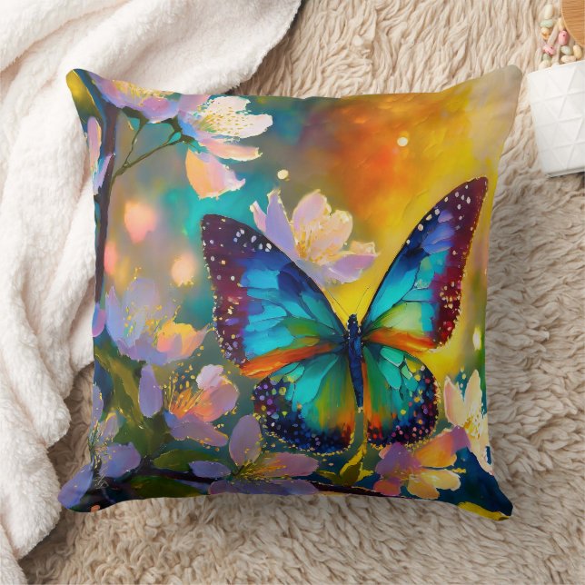 Almofada Cherry Blossom Fantasy Sunrise Borboleta (Cobertor)