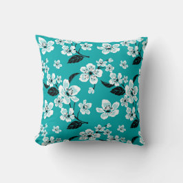 ALMOFADA CHERRY BLOSSOM - SAKURA (TEAL)
