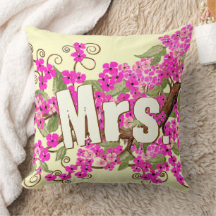 Almofada Cherry Blossom Yellow Pink Travesseiro da Sra. Bri