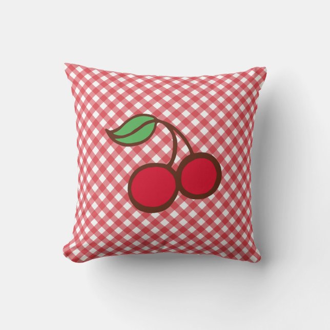 Almofada Cherry Gingham Travesseiro (Frente)