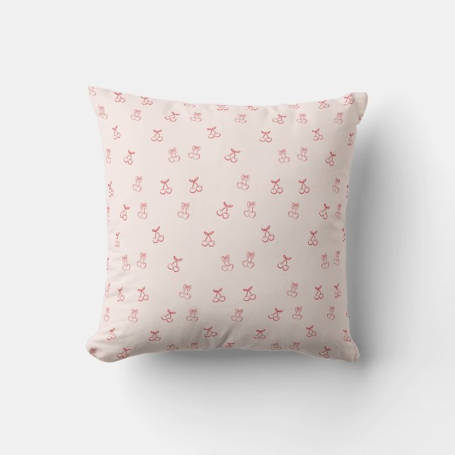 Almofada  Cherry Outline Minimalism Throw Pillow (Frente)