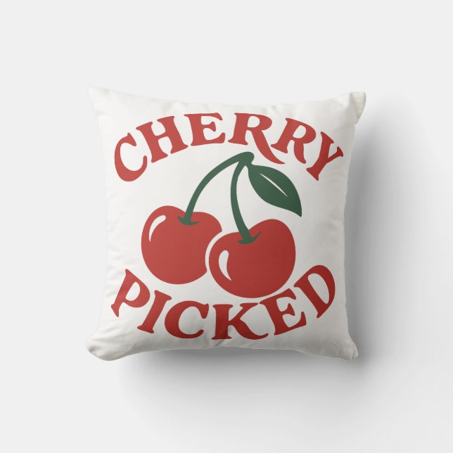 Almofada Cherry Picated Trendy Retro Fruta Graphic (Frente)