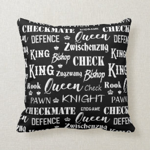 Almofada Chess Pieds Knight Queen Rook King Pattern