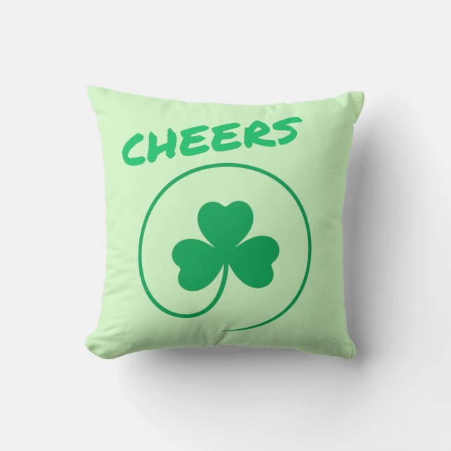Almofada Chever Shamrock Dia de São Patrício Verde irlandês (Frente)