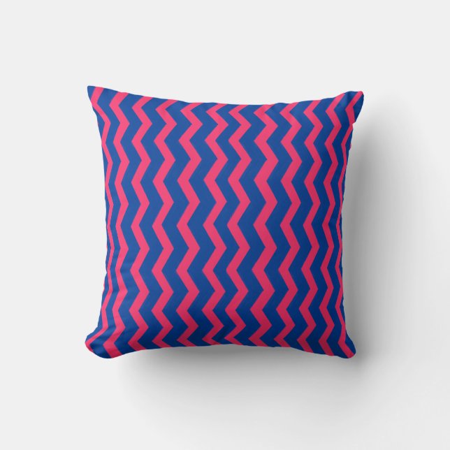 Almofada Chevron Azul Rosa (Frente)