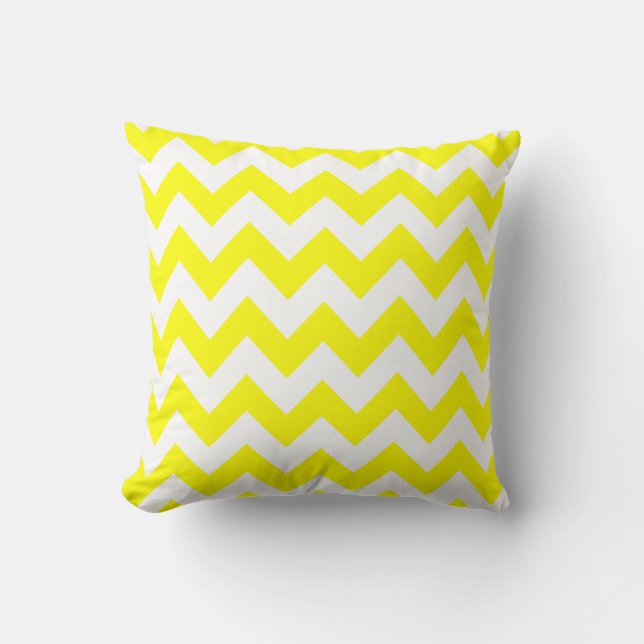 Almofada Chevron corajoso amarelo (Frente)