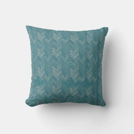 Almofada Chevron Herringbone Watercolor Turquoise