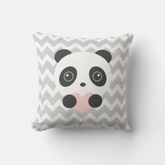 Almofada Chevron Panda Heart Cushion (Frente)