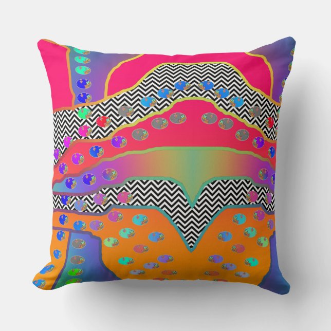 ALMOFADA CHEVRON, PEQUENO PINCO QUENTE DE FLORES (Frente)