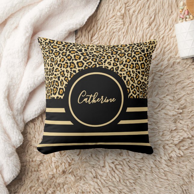 Almofada Chic Animal Skin Leopard Pattern Throw Pillow (Cobertor)